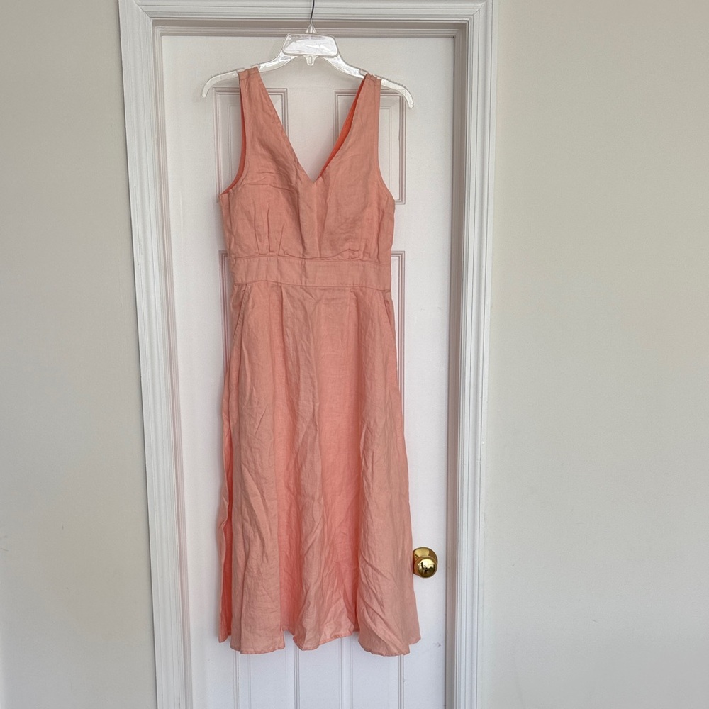 Cynthia Rowley Peach Midi V-Neck Dress